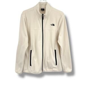 The North Face jacket women's XL full zip soft fleece pockets ivory